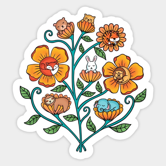 Flowers animals Sticker by coffeeman